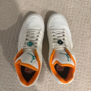 Nike Air Jordan Men's White and Orange Sneakers